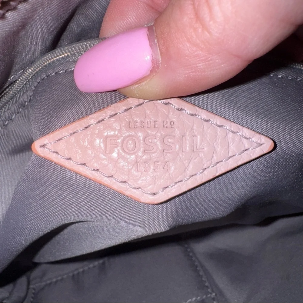 FOSSIL Elise Large Crossbody in Dusty Rose Pebbled Leather LIKE NEW